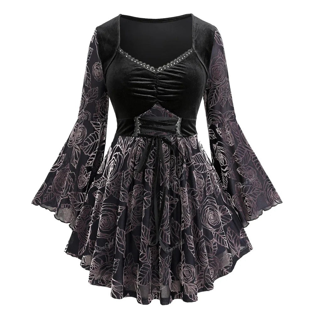 Laceveil Ruched Lace Trim Top