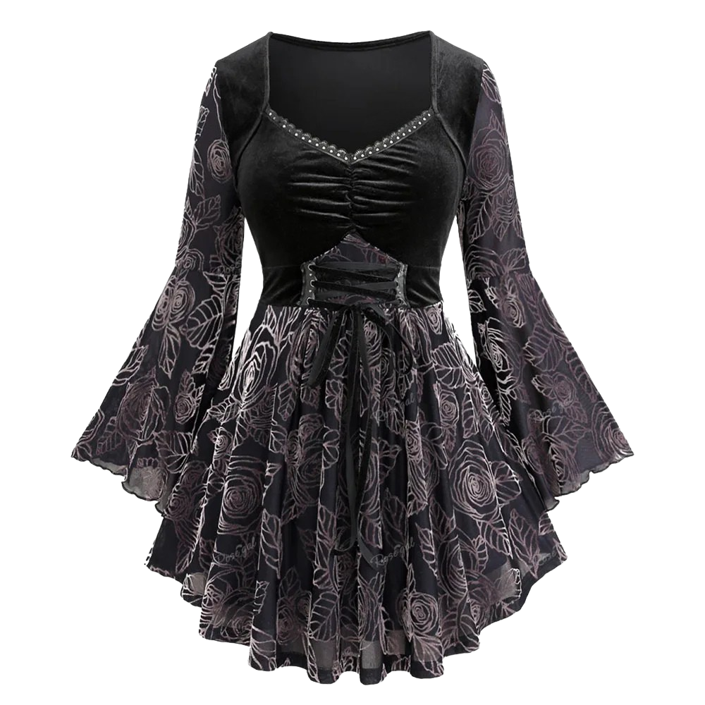 Laceveil Ruched Lace Trim Top