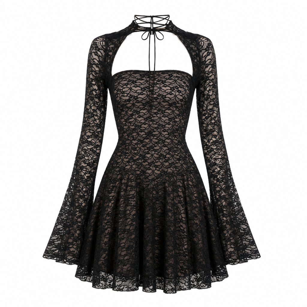 Square Neck Lace Mini