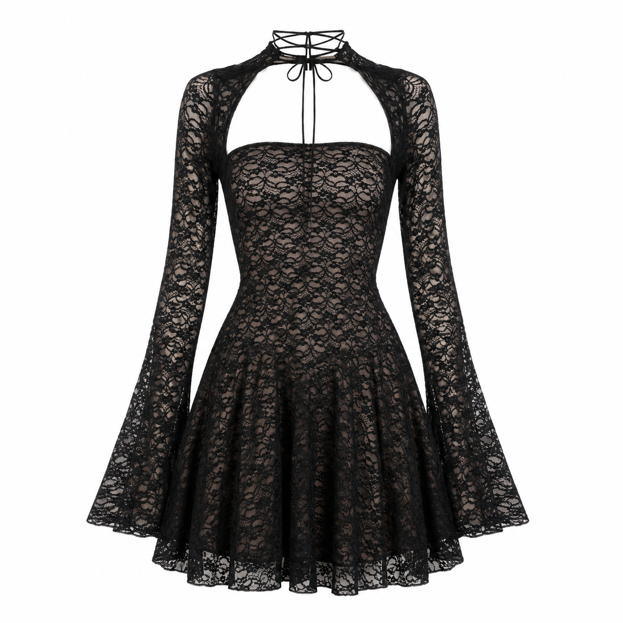 Square Neck Lace Mini