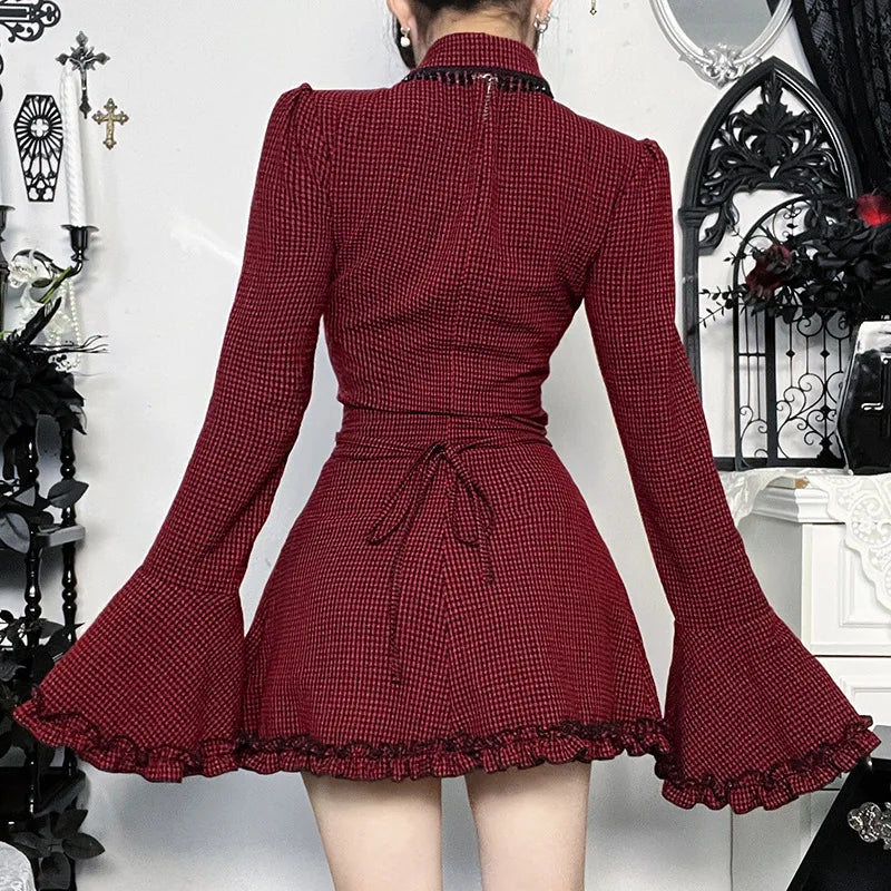 Plaid Flare Dress