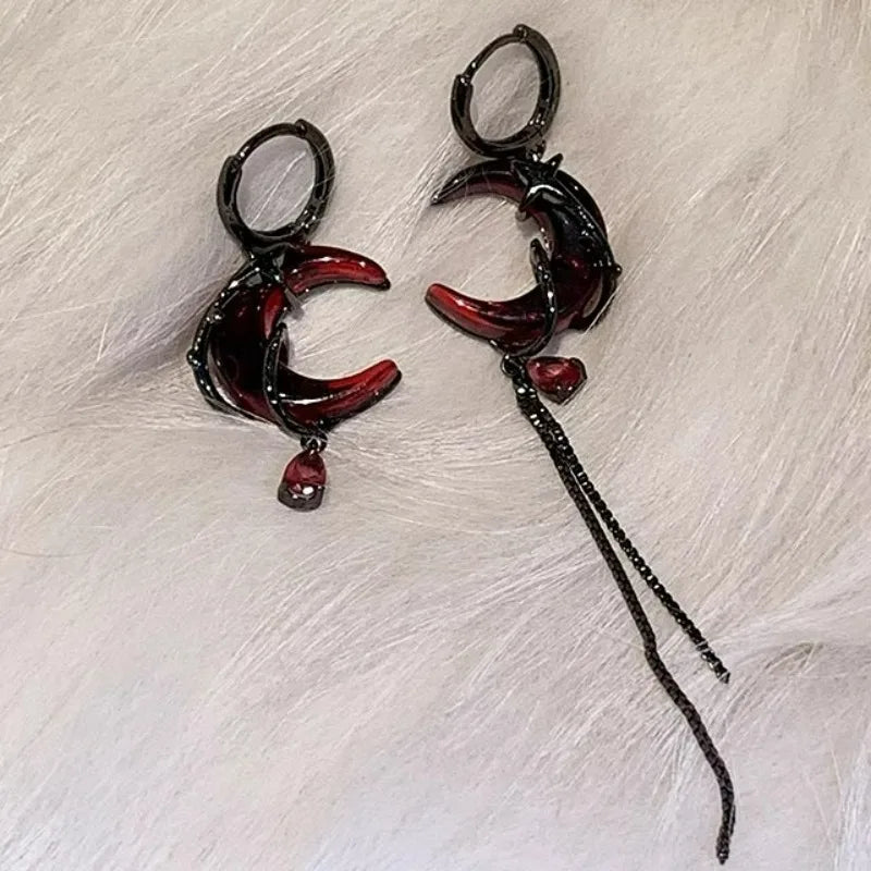 The Red Moon Rose Earrings
