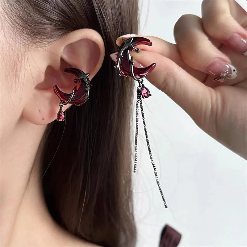 The Red Moon Rose Earrings