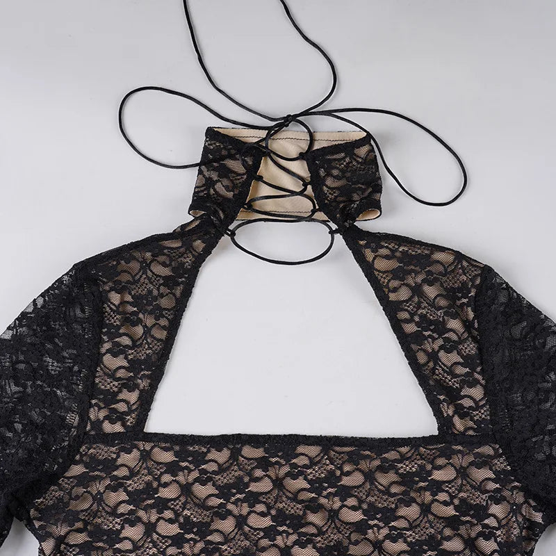 Square Neck Lace Mini