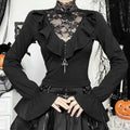 Vampira Lace Ruffle Top