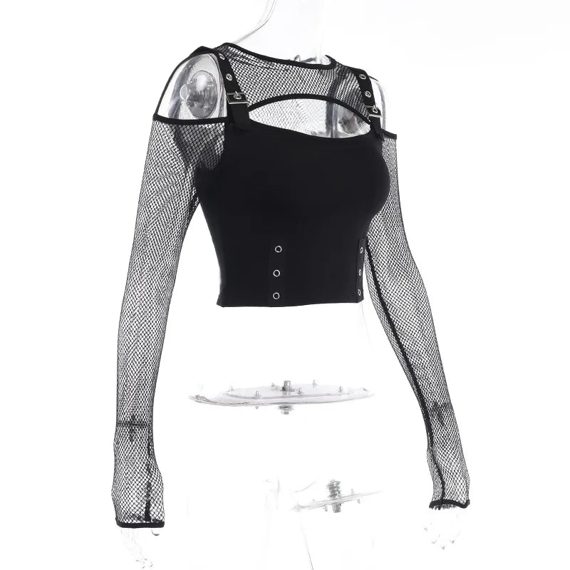 Fishnet Patchwork Top