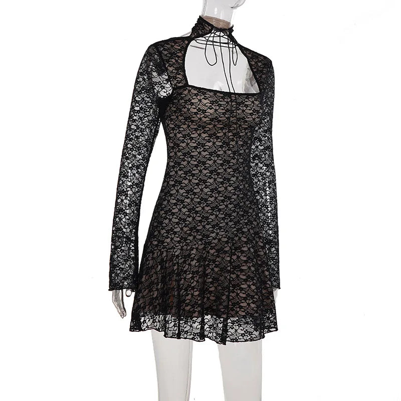 Square Neck Lace Mini