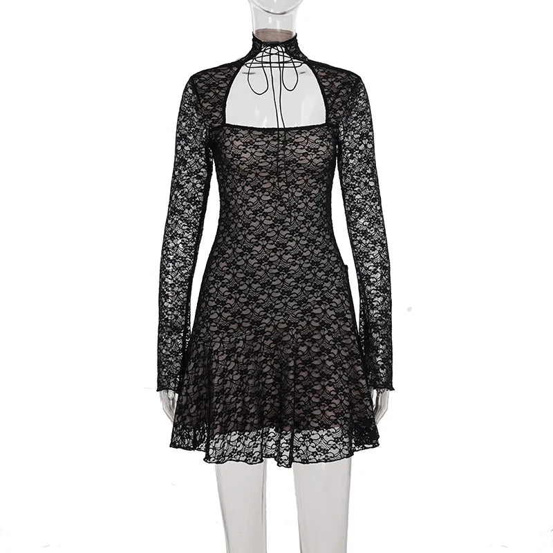 Square Neck Lace Mini