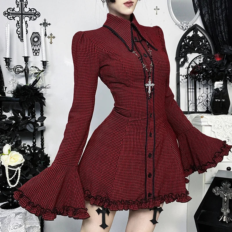 Plaid Flare Dress