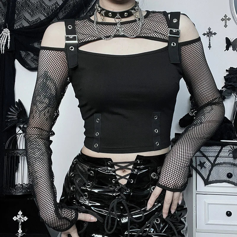 Fishnet Patchwork Top