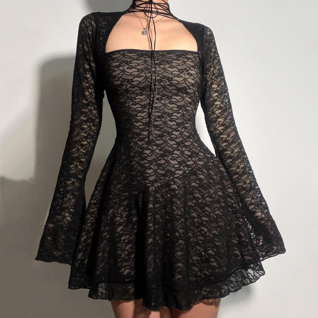 Square Neck Lace Mini