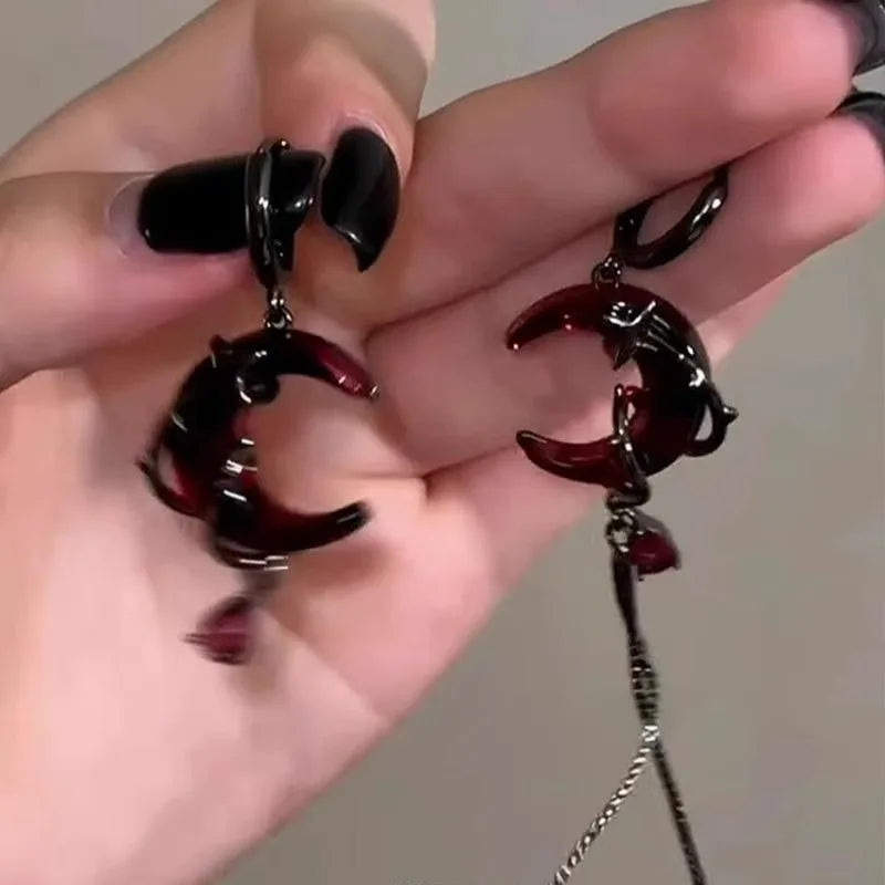 The Red Moon Rose Earrings