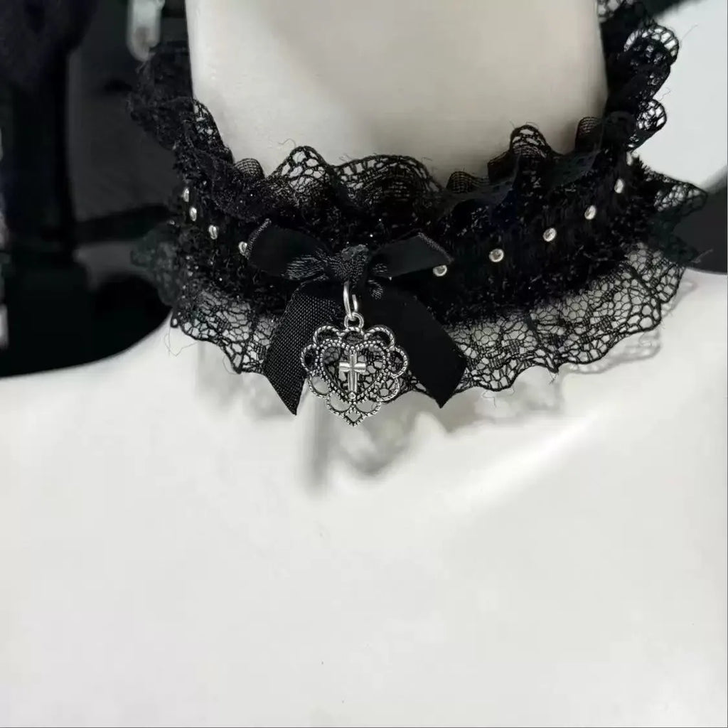 The Lace Cross Choker