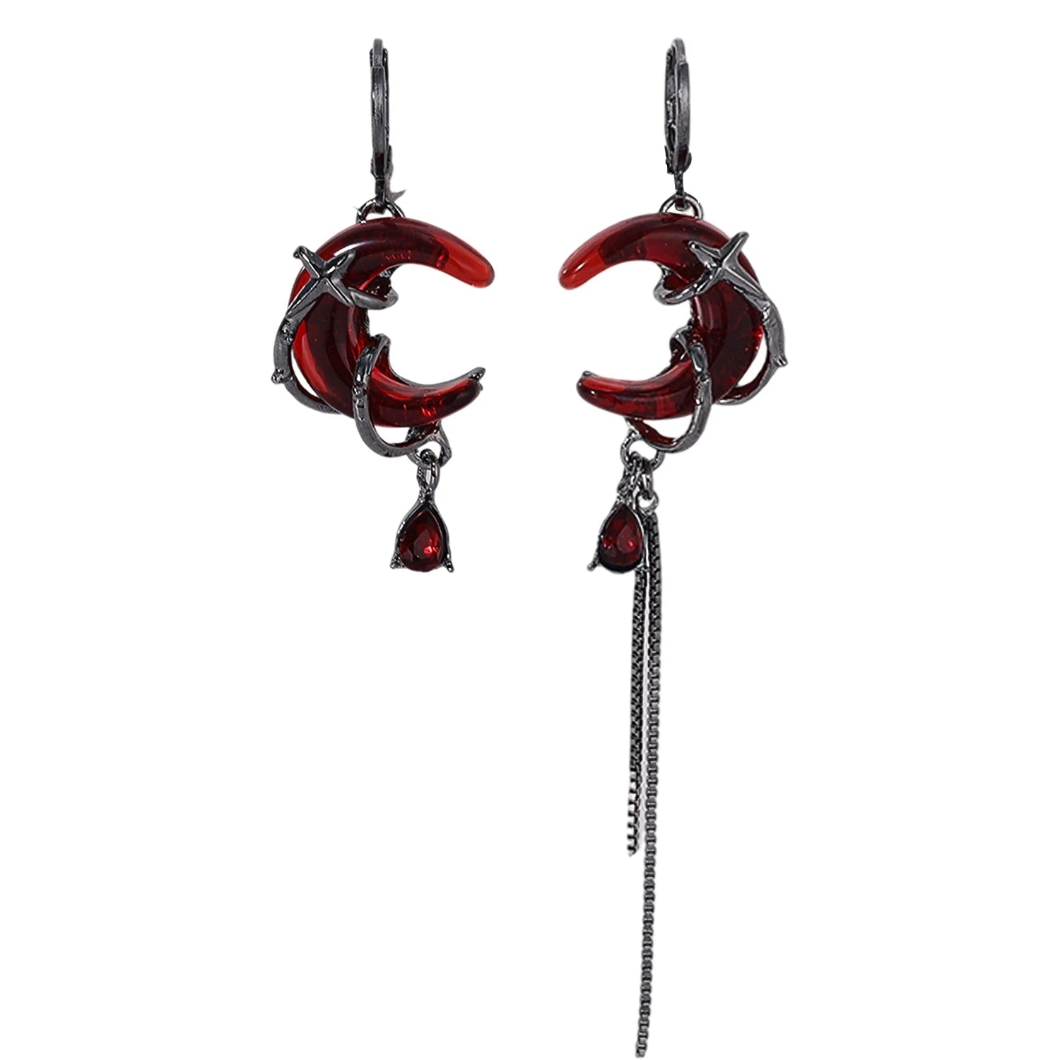 The Red Moon Rose Earrings
