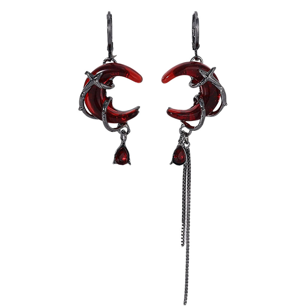 The Red Moon Rose Earrings
