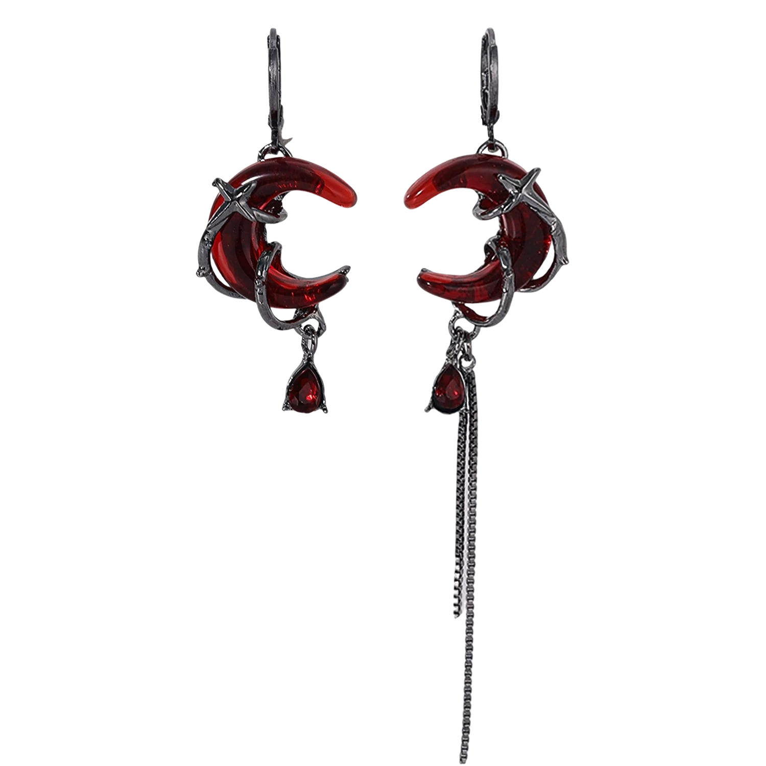 The Red Moon Rose Earrings